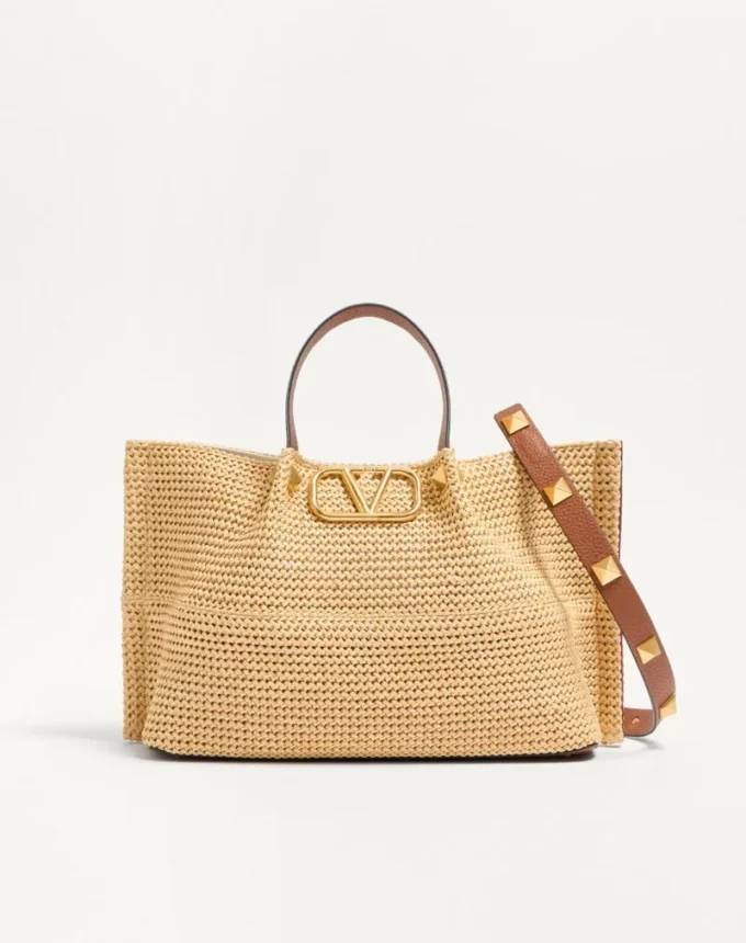 Bolso mediano de paja para el verano