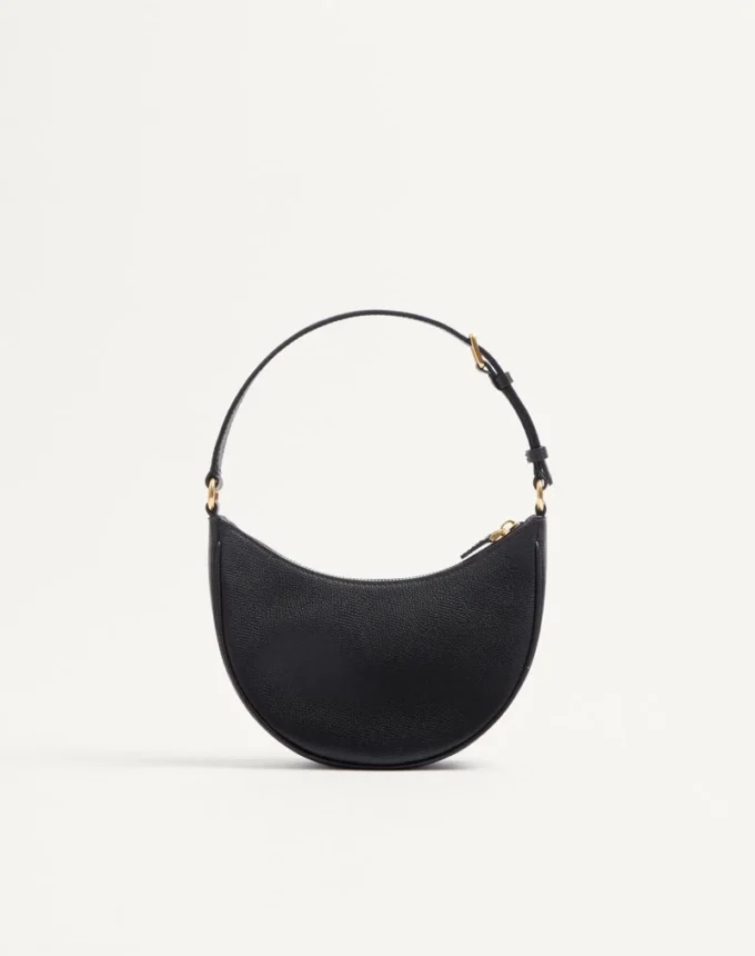 Bolso mini hobo Vlogo Signature en piel de becerro granulada Bolso mini hobo Vlogo Signature en piel de becerro granulada