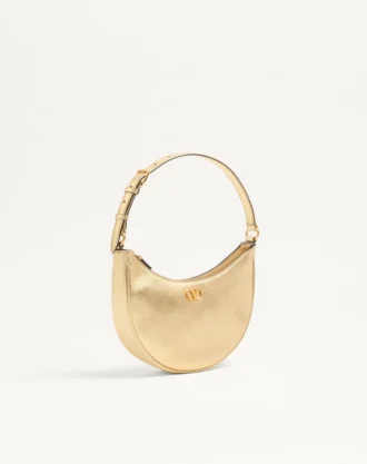 Bolso mini hobo Vlogo Signature en piel de becerro granulada laminada