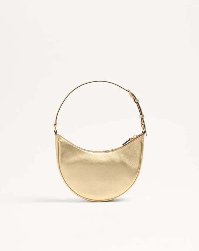 Bolso mini hobo Vlogo Signature en piel de becerro granulada laminada Bolso mini hobo Vlogo Signature en piel de becerro granulada laminada