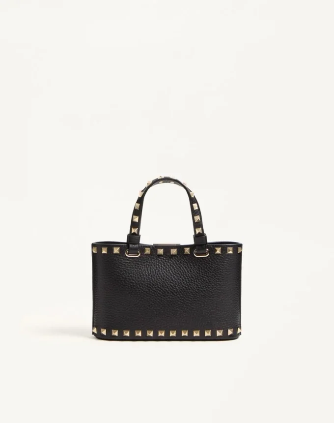 Bolso mini shopping Rockstud en piel de becerro granulada Bolso mini shopping Rockstud en piel de becerro granulada