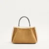 Bolso pequeño de compras Valentino Garavani en ante bordado con forro de piel de oveja.
