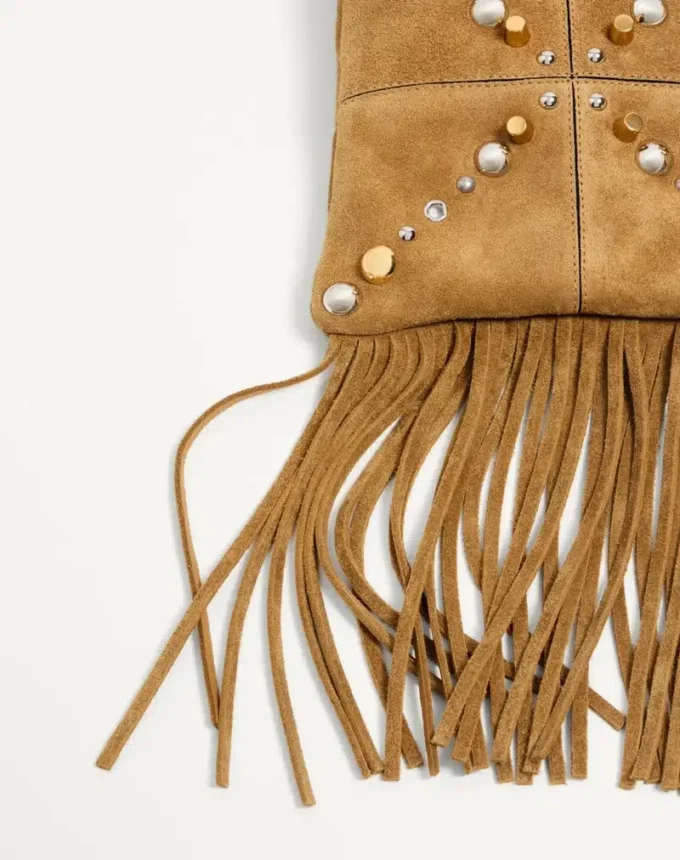 Bolso pequeño de hombro Nellcôte de Valentino Garavani en ante con flecos Bolso pequeño de hombro Nellcôte de Valentino Garavani en ante con flecos