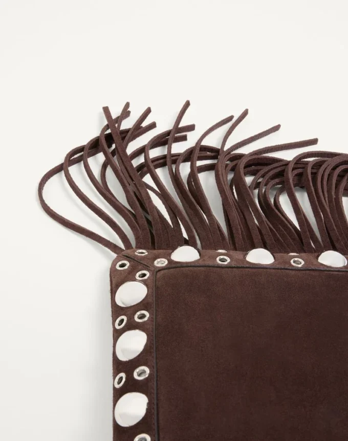 Bolso pequeño de hombro Nellcôte de Valentino Garavani en ante con flecos Bolso pequeño de hombro Nellcôte de Valentino Garavani en ante con flecos