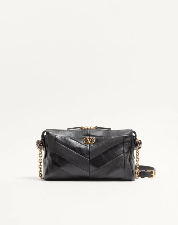 Bolso pequeño de hombro Panthea de Valentino Garavani en piel napa con estampado Chevron Bolso pequeño de hombro Panthea de Valentino Garavani en piel napa con estampado Chevron