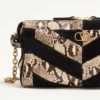 Bolso pequeño de hombro Panthea de Valentino Garavani en pitón y ante con estampado en forma de chevron Bolso pequeño de hombro Panthea de Valentino Garavani en pitón y ante con estampado en forma de chevron