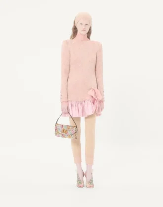 Bolso pequeño de hombro Valentino Garavani DeVain con bordado Rhombelle.