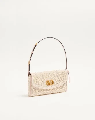 Bolso pequeño de hombro Valentino Garavani DeVain con perlas y pedrería Bolso pequeño de hombro Valentino Garavani DeVain con perlas y pedrería