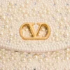 Bolso pequeño de hombro Valentino Garavani DeVain con perlas y pedrería