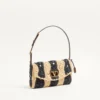Bolso pequeño de hombro Valentino Garavani DeVain en rafia con estampado de ondas
