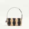 Bolso pequeño de hombro Valentino Garavani DeVain en rafia con estampado de ondas