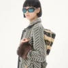 Bolso pequeño de hombro Valentino Garavani DeVain en rafia con estampado de ondas