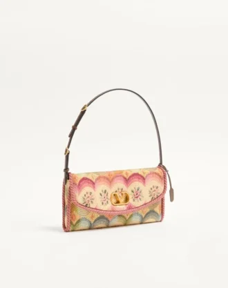 Bolso pequeño de hombro Valentino Garavani DeVain en tejido jacquard Apres L’Hiver