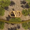 Bolso pequeño de hombro Valentino Garavani DeVain en tejido jacquard lurex