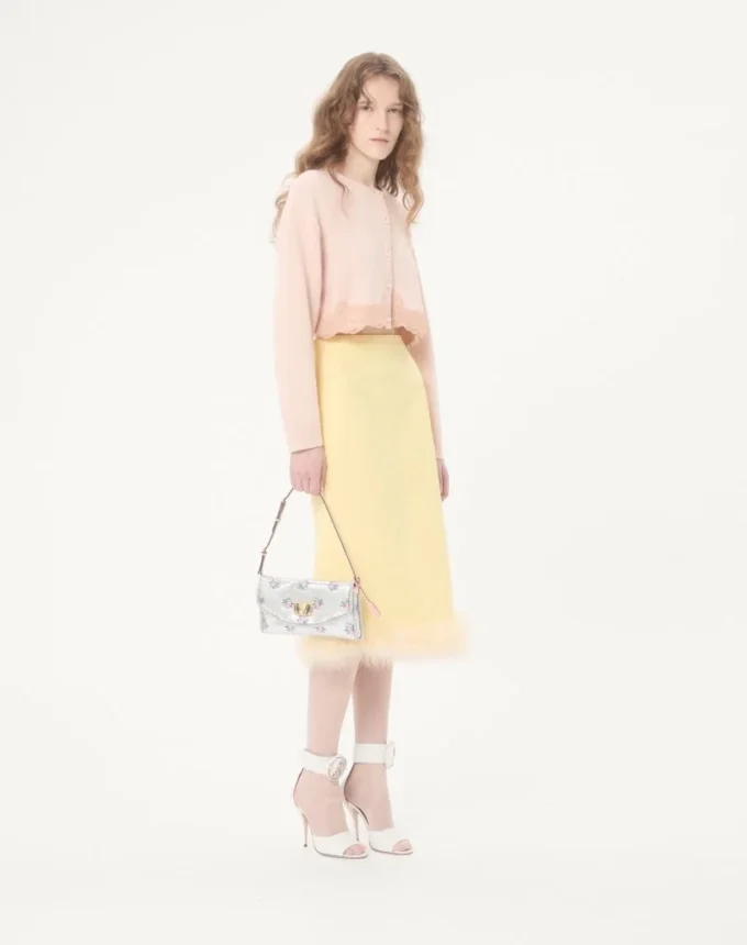Bolso pequeño de hombro Valentino Garavani DeVain en tejido jacquard lurex floral