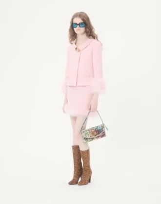 Bolso pequeño de hombro Valentino Garavani DeVain en tejido jacquard Voyage Imaginaire