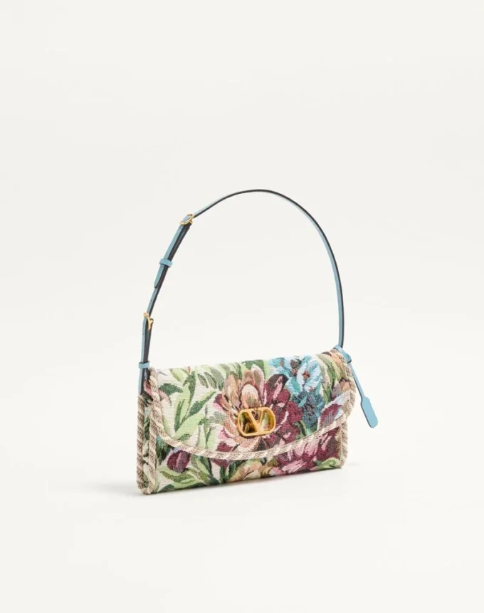 Bolso pequeño de hombro Valentino Garavani DeVain en tejido jacquard Voyage Imaginaire Bolso pequeño de hombro Valentino Garavani DeVain en tejido jacquard Voyage Imaginaire
