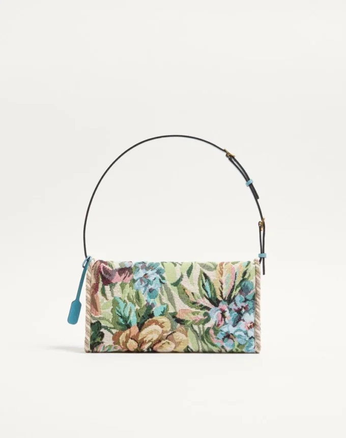 Bolso pequeño de hombro Valentino Garavani DeVain en tejido jacquard Voyage Imaginaire Bolso pequeño de hombro Valentino Garavani DeVain en tejido jacquard Voyage Imaginaire
