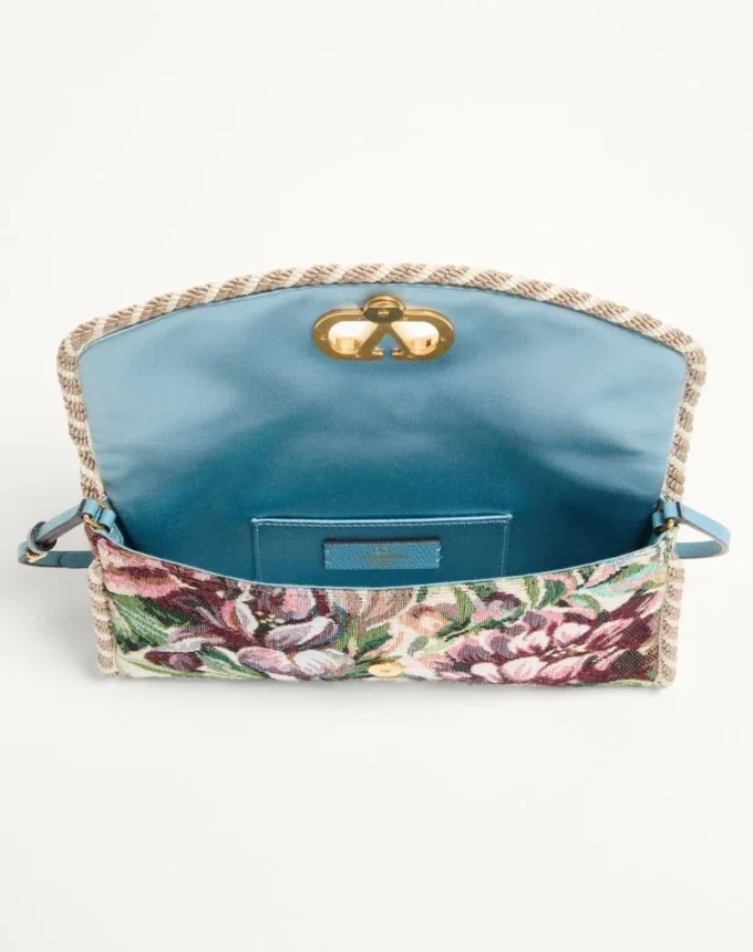 Bolso pequeño de hombro Valentino Garavani DeVain en tejido jacquard Voyage Imaginaire Bolso pequeño de hombro Valentino Garavani DeVain en tejido jacquard Voyage Imaginaire