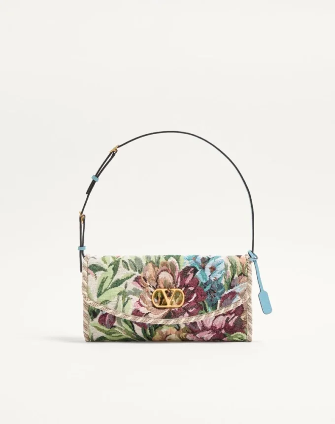Bolso pequeño de hombro Valentino Garavani DeVain en tejido jacquard Voyage Imaginaire Bolso pequeño de hombro Valentino Garavani DeVain en tejido jacquard Voyage Imaginaire