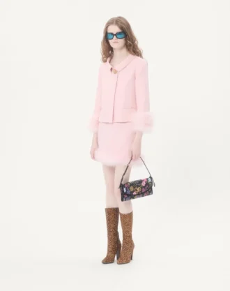 Bolso pequeño de hombro Valentino Garavani DeVain en tejido moiré Papier Floral