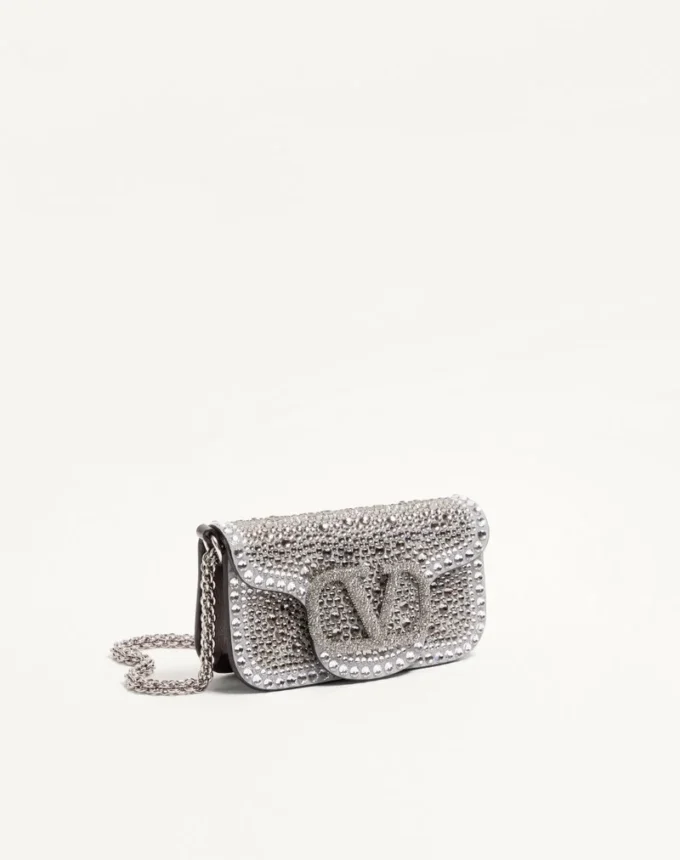 Bolso pequeño de hombro Valentino Garavani Locò con pedrería Bolso pequeño de hombro Valentino Garavani Locò con pedrería