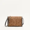 Bolso pequeño de hombro Valentino Garavani Rockstud en piel de becerro con efecto pony y estampado animal