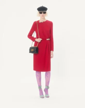 Bolso pequeño de hombro Valentino Garavani Vain en piel de becerro brillante