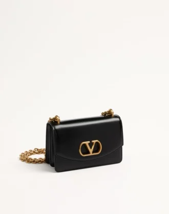 Bolso pequeño de hombro Valentino Garavani Vain en piel de becerro brillante