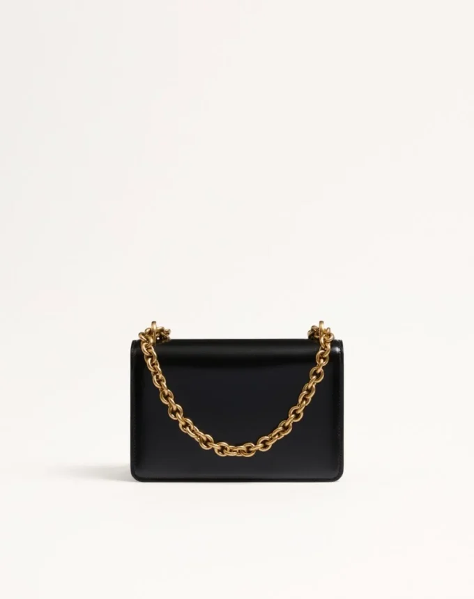 Bolso pequeño de hombro Valentino Garavani Vain en piel de becerro brillante Bolso pequeño de hombro Valentino Garavani Vain en piel de becerro brillante