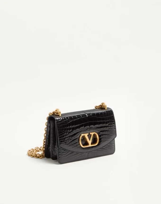 Bolso pequeño de hombro Valentino Garavani Vain en piel de cocodrilo Bolso pequeño de hombro Valentino Garavani Vain en piel de cocodrilo