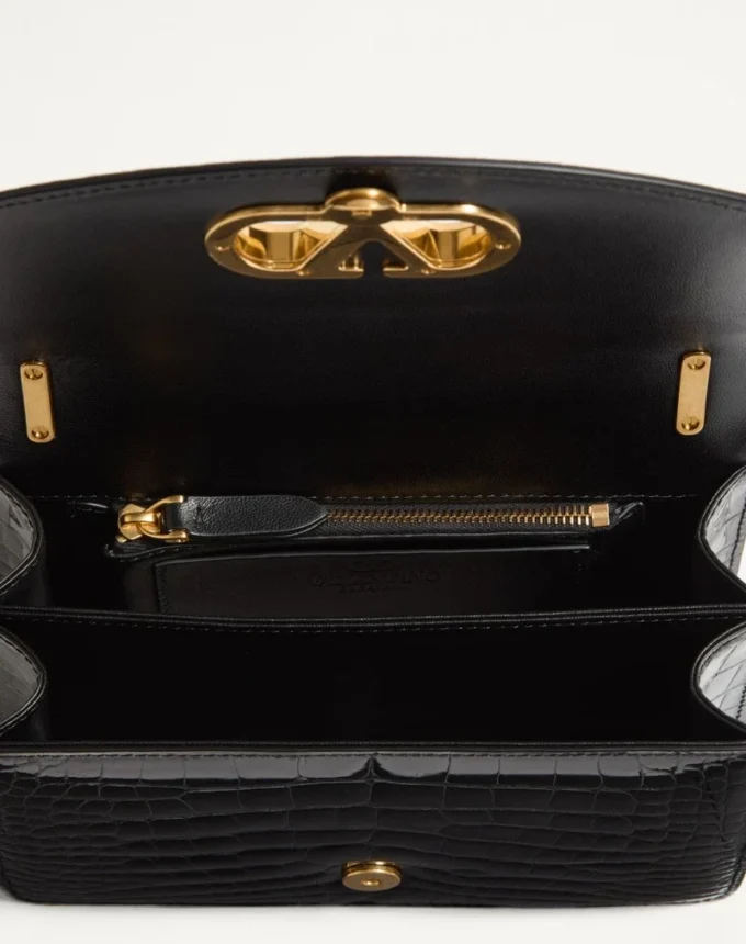 Bolso pequeño de hombro Valentino Garavani Vain en piel de cocodrilo Bolso pequeño de hombro Valentino Garavani Vain en piel de cocodrilo