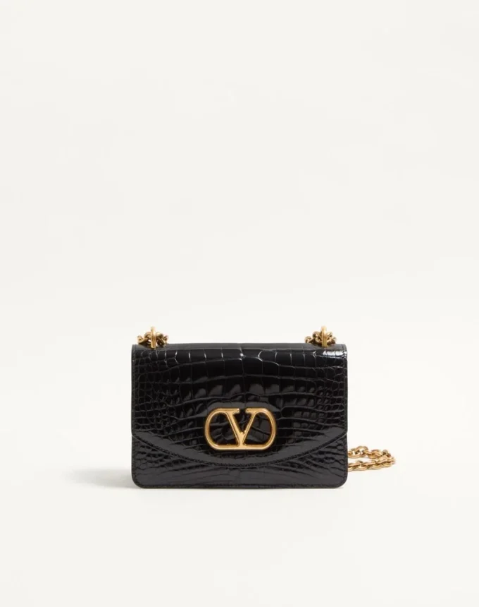 Bolso pequeño de hombro Valentino Garavani Vain en piel de cocodrilo Bolso pequeño de hombro Valentino Garavani Vain en piel de cocodrilo