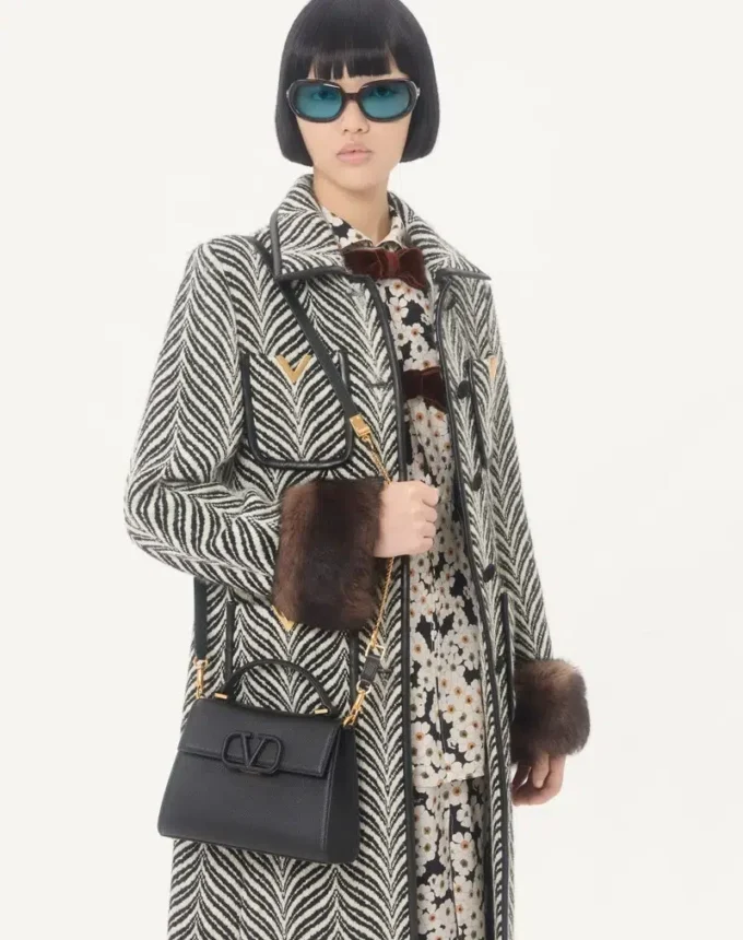 Bolso pequeño Vsling de piel de becerro granulada