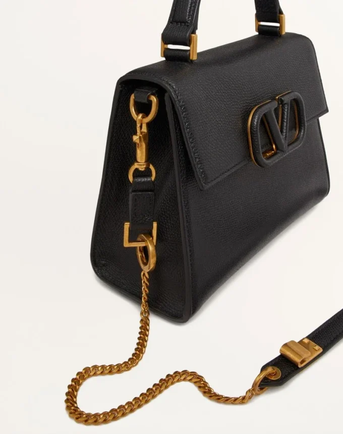 Bolso pequeño Vsling de piel de becerro granulada