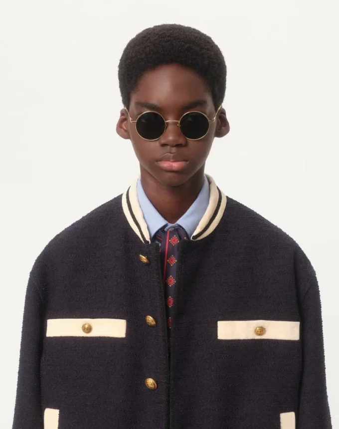 Bomber de tweed de algodón Bomber de tweed de algodón