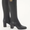 Bota de piel de becerro con logotipo VLogo 70 mm