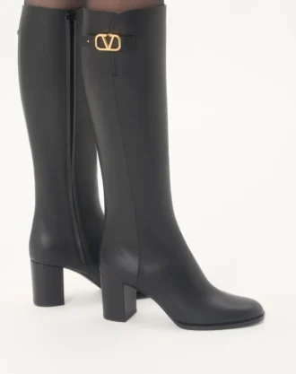Bota de piel de becerro con logotipo VLogo 70 mm