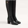 Bota de piel de becerro con logotipo VLogo 70 mm