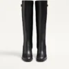 Bota de piel de becerro con logotipo VLogo 70 mm