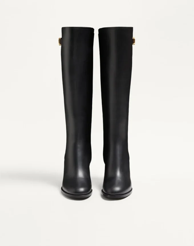 Bota de piel de becerro con logotipo VLogo 70 mm
