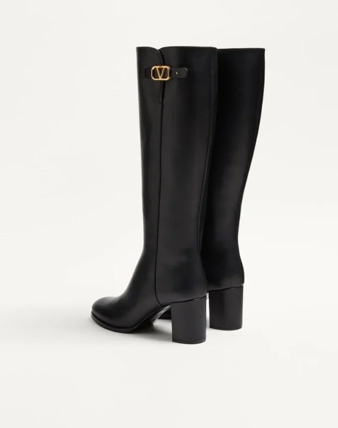 Bota de piel de becerro con logotipo VLogo 70 mm