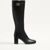 Bota de piel de becerro con logotipo VLogo 70 mm