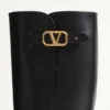 Bota de piel de becerro con logotipo VLogo 70 mm