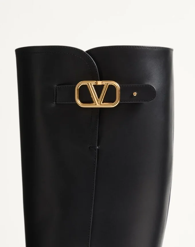 Bota de piel de becerro con logotipo VLogo 70 mm