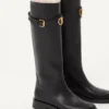 Bota de piel de becerro con logotipo VLogo de 30 mm
