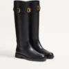 Bota de piel de becerro con logotipo VLogo de 30 mm
