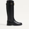 Bota de piel de becerro con logotipo VLogo de 30 mm