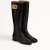 Bota de piel de cabrito con logotipo VLogo 20 mm Bota de piel de cabrito con logotipo VLogo 20 mm