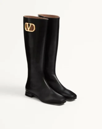 Bota de piel de cabrito con logotipo VLogo 20 mm
